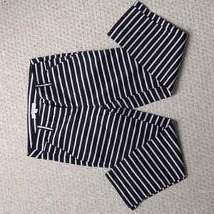 Loft Petite Marissa Riviera Pant, 0P, black and white stripe